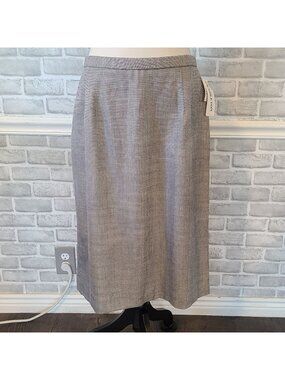 Vintage Pendleton Gray Silk Wool Rayon Skirt 14 Made in USA 90s Minimalist CBK